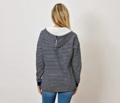 Hoodie, dunkelblau gestreift