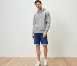 Hoodie, grau meliert