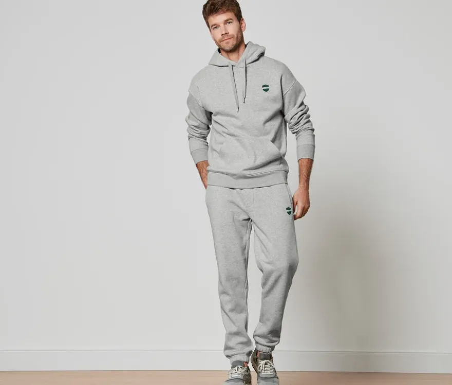 Hoodie, grau meliert