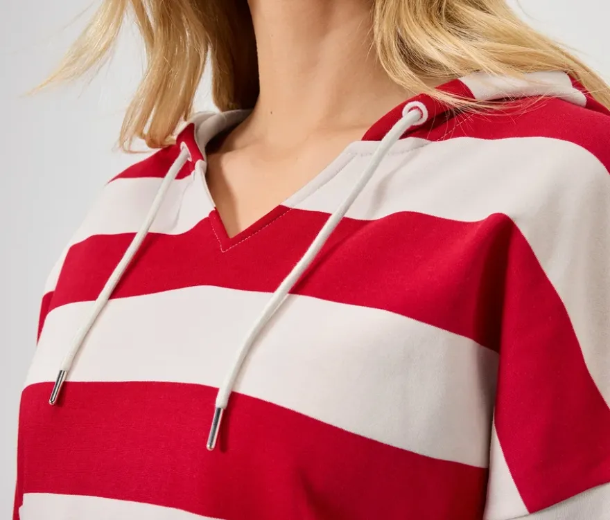 Hoodie, rot gestreift