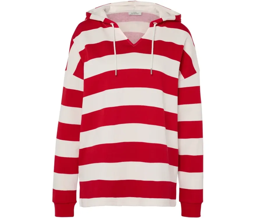 Hoodie, rot gestreift