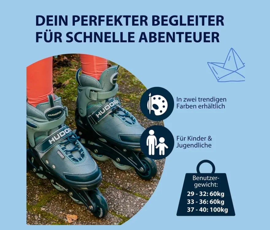 HUDORA Inline Skates »Leon 2.0«, Gr. 29–32