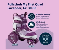 HUDORA Rollschuhe »My First Quad«, Gr. 30–33, lavender