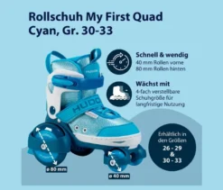 HUDORA Rollschuhe »My First Quad«, Gr. 26–29, cyan
