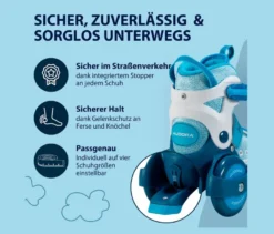 HUDORA Rollschuhe »My First Quad«, Gr. 30–33, cyan