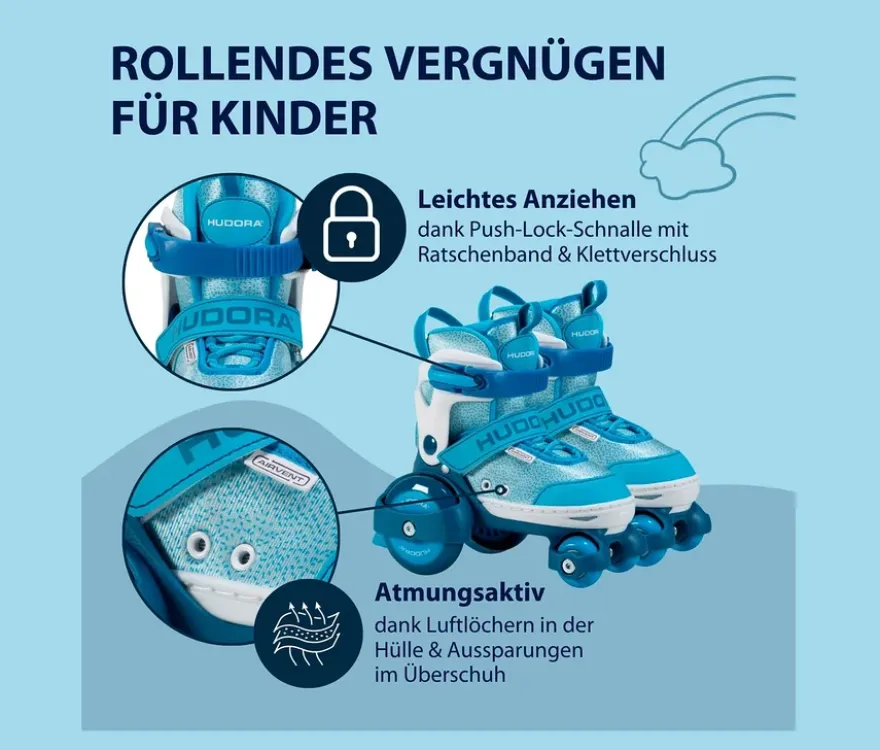 HUDORA Rollschuhe »My First Quad«, Gr. 30–33, cyan