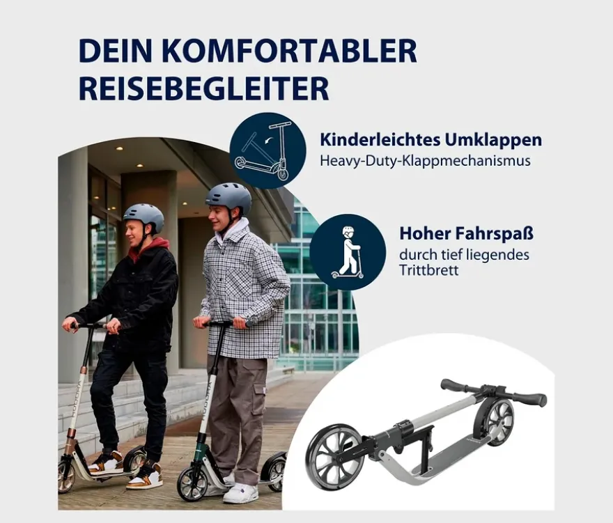 HUDORA Scooter»BigWheel® 205« advanced, grau-weiß