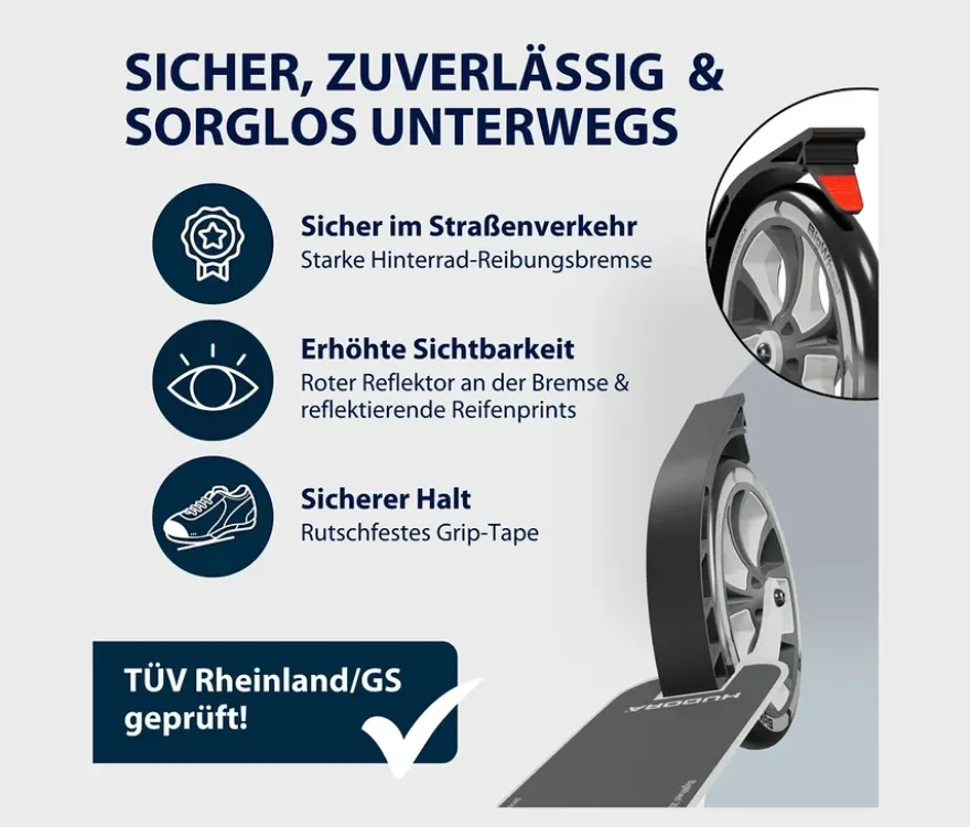 HUDORA Scooter»BigWheel® 205« advanced, grau-weiß