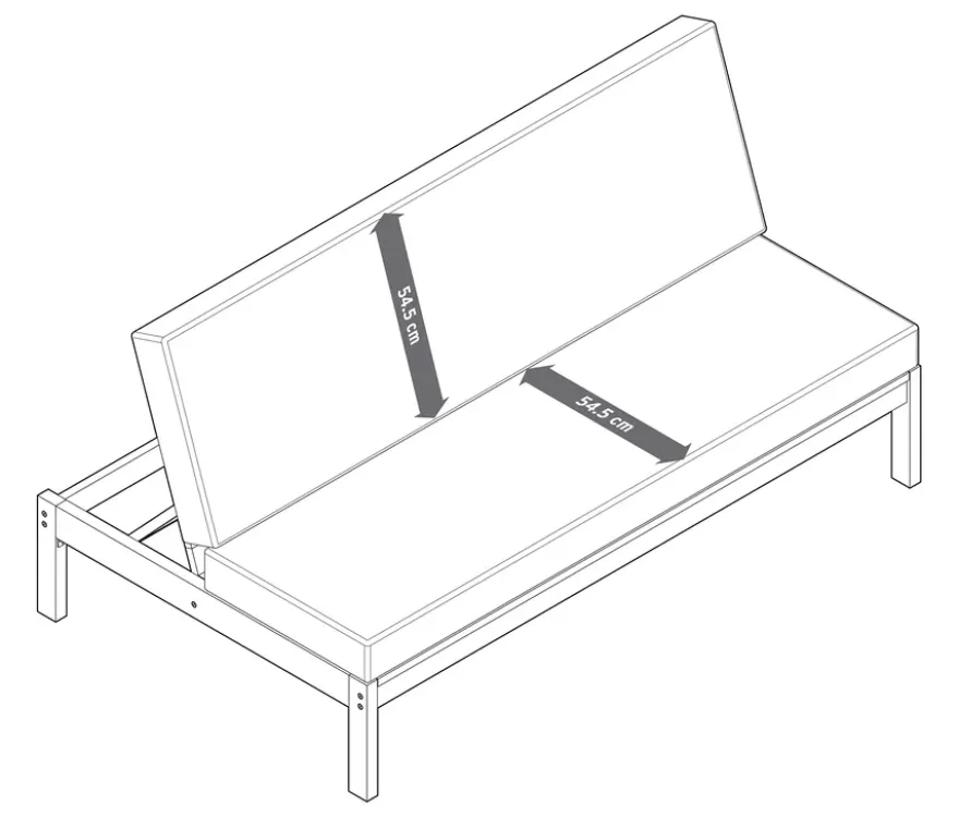 2-in-1-Gartenbank ‒ Doppel-Sonnenliege
