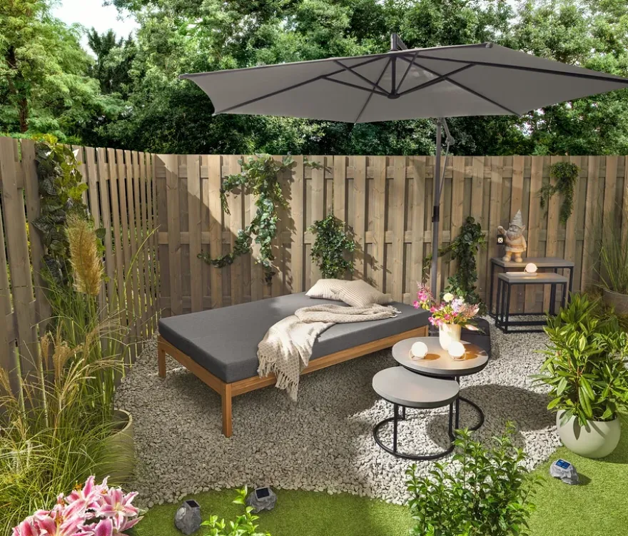 2-in-1-Gartenbank ‒ Doppel-Sonnenliege