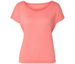 2-in-1-Kurzarm-Sportshirt, korallenrot/pfirsich