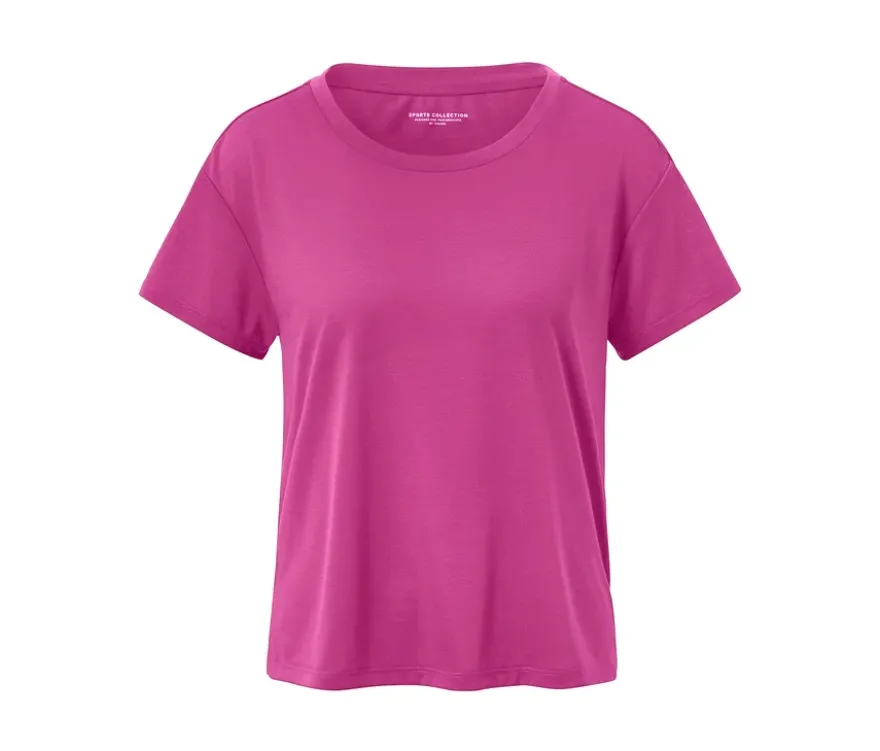 2-in-1-Kurzarm-Sportshirt, pink