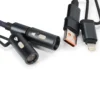 3-in-1-Ladekabel mit Licht und Feuerzeug