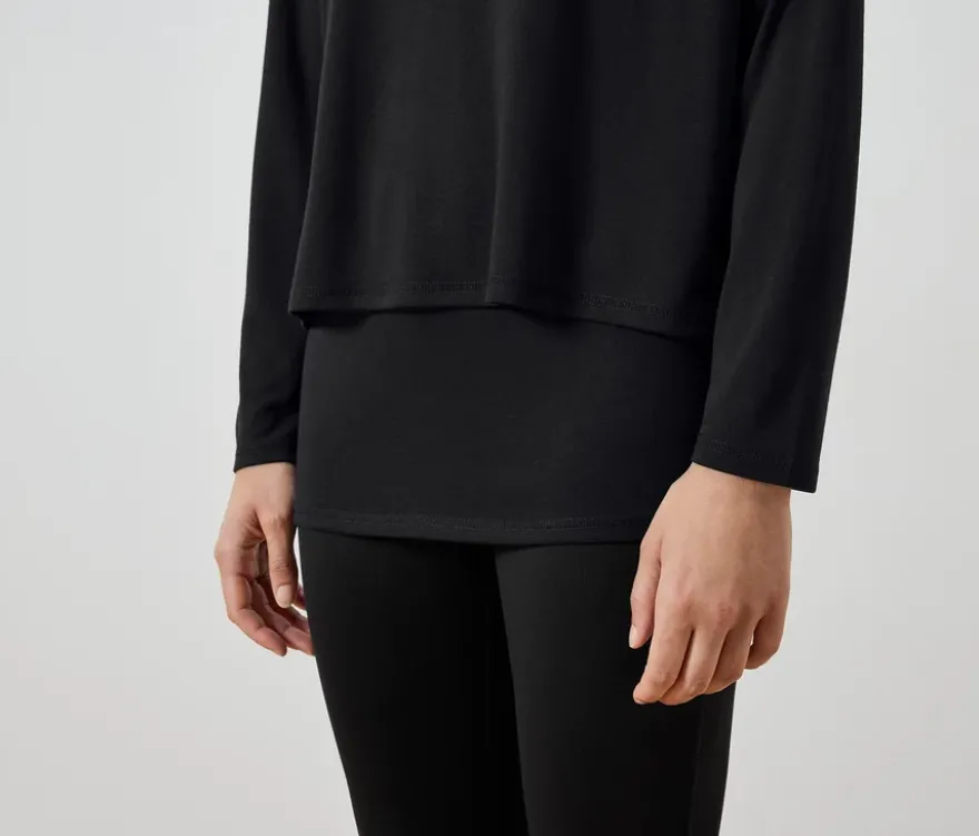 2-in-1-Sportshirt, schwarz