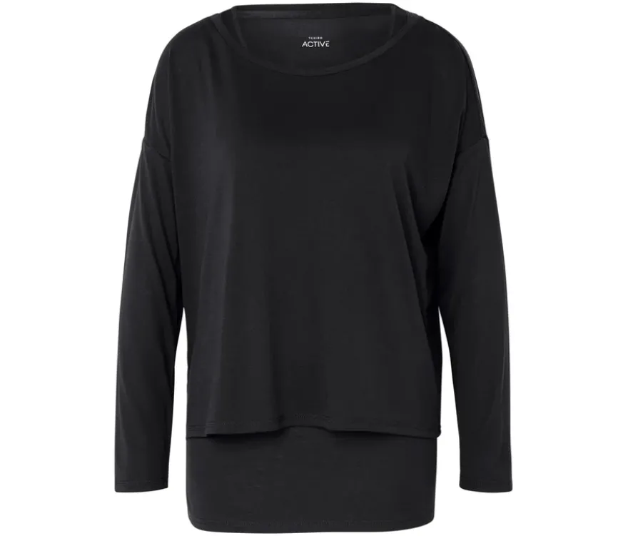 2-in-1-Sportshirt, schwarz