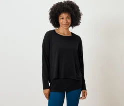 2-in-1-Sportshirt, schwarz