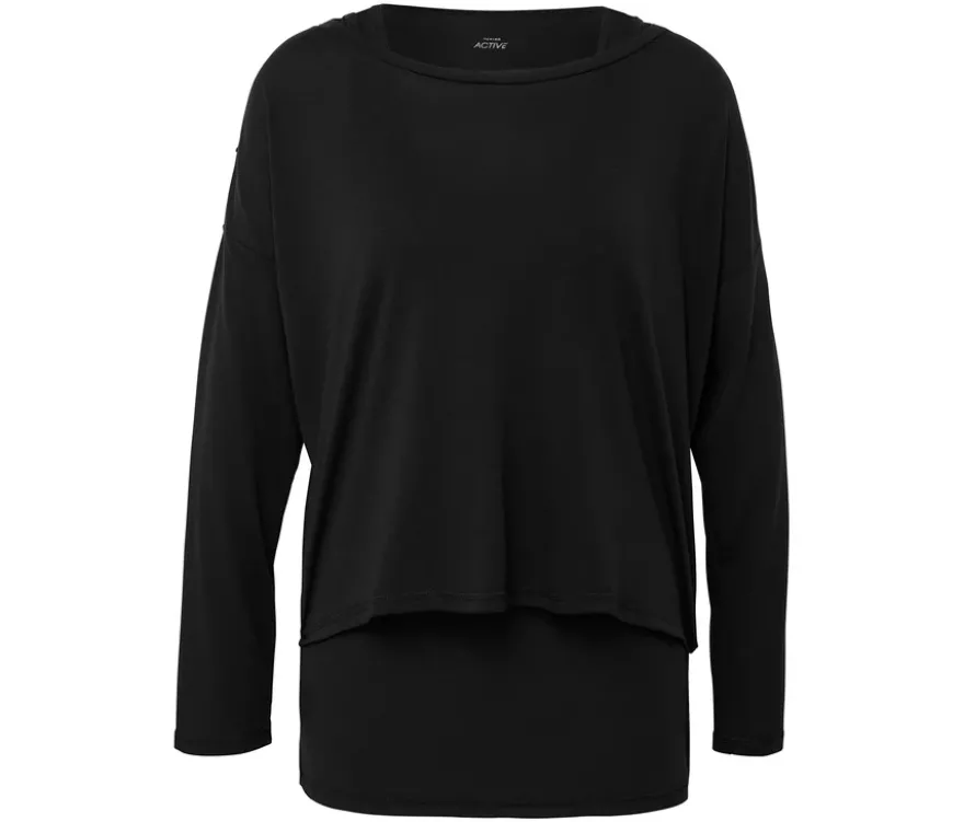 2-in-1-Sportshirt, schwarz