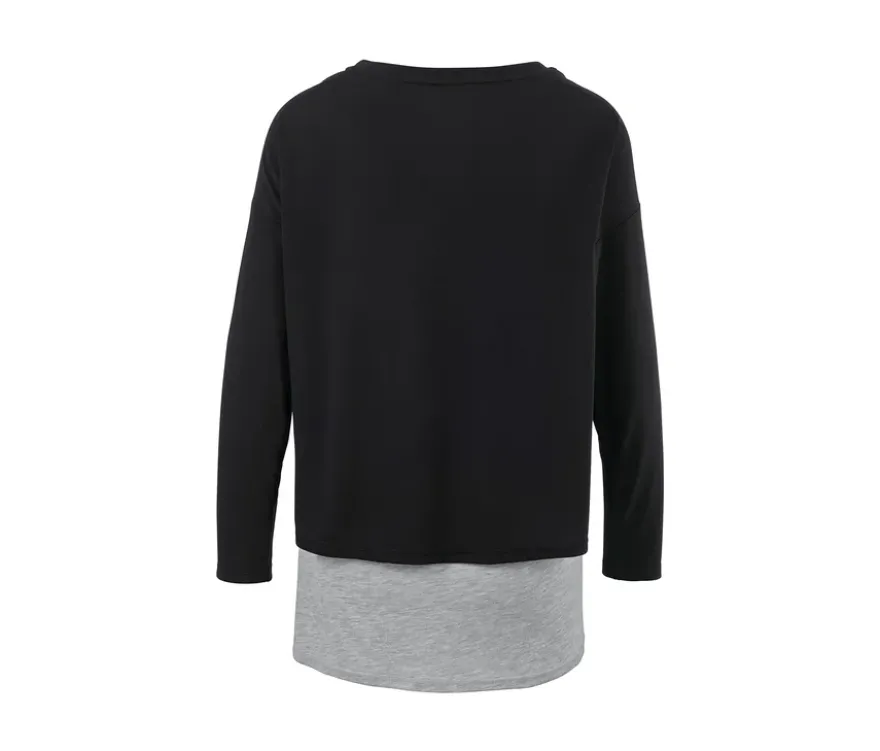 2-in-1-Sportshirt, schwarz