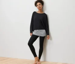 2-in-1-Sportshirt, schwarz