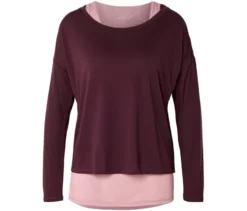 2-in1-Sportshirt, weinrot/rosa