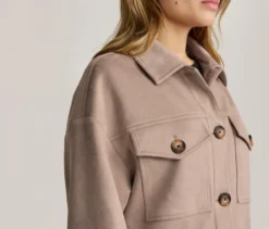Jacke in Velourslederoptik