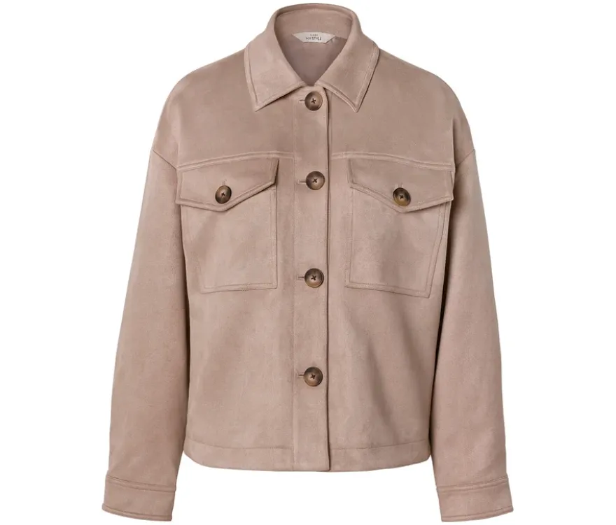 Jacke in Velourslederoptik