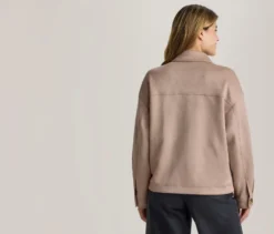 Jacke in Velourslederoptik