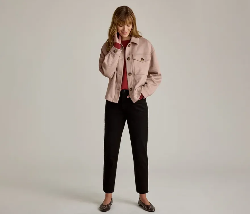 Jacke in Velourslederoptik