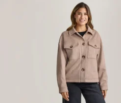 Jacke in Velourslederoptik