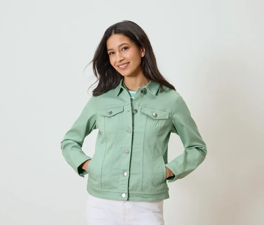 Jeansjacke, mintgrün