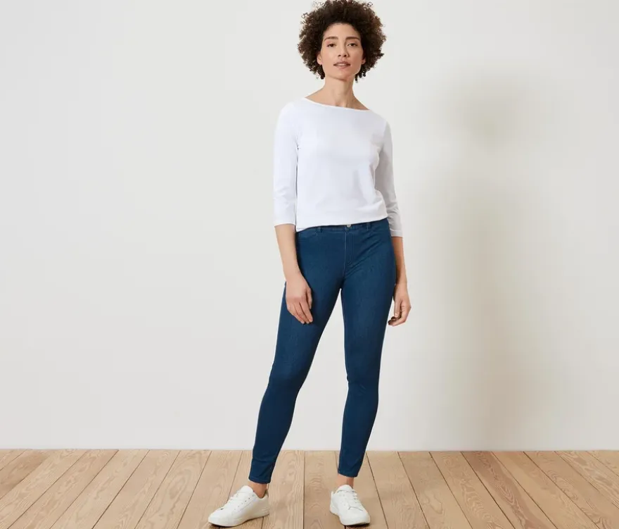Jeggings, Denim-Optik, mid blue