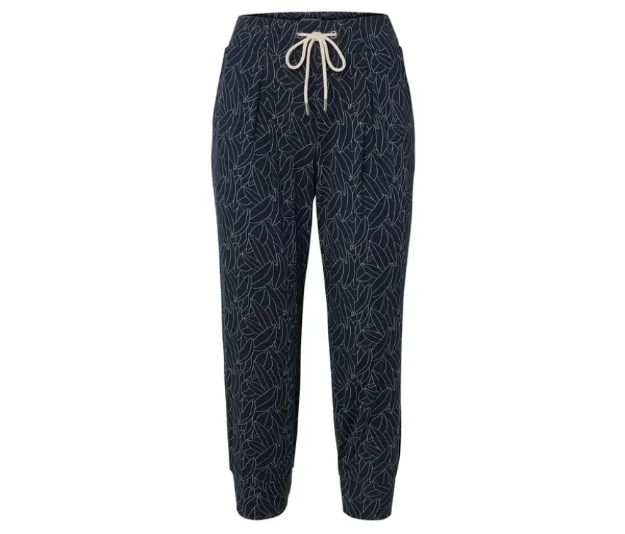 3/4-Jerseyhose, blau-cremeweiß