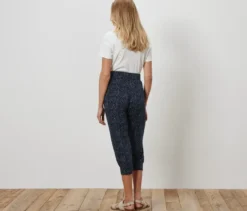 3/4-Jerseyhose, blau-cremeweiß