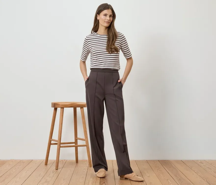 Jerseyhose mit Biese, braun