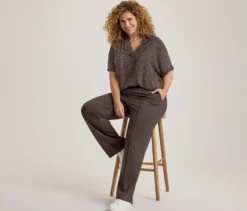 Jerseyhose mit Biese, braun
