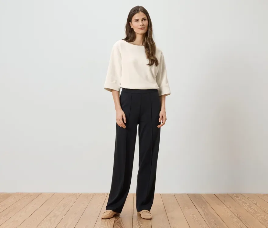 Jerseyhose mit Biese, schwarz