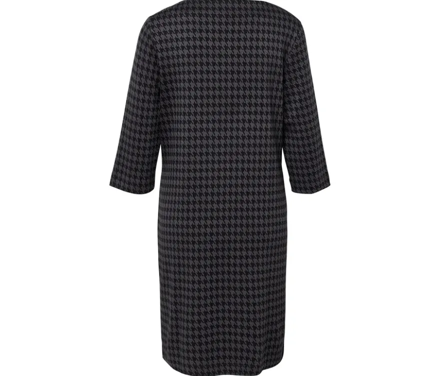 Jerseykleid mit Hahnentritt-Jacquard