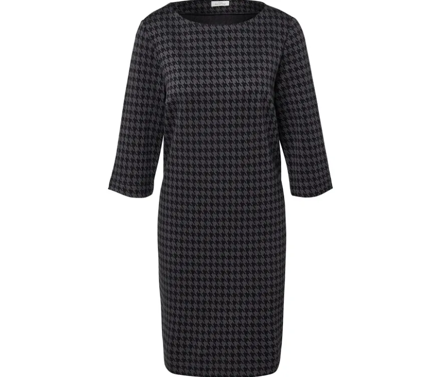 Jerseykleid mit Hahnentritt-Jacquard