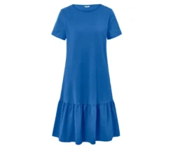 Jerseykleid mit Volant, kobaltblau