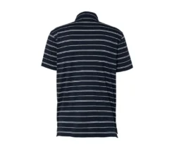 Jersey-Poloshirt, dunkelblau gestreift