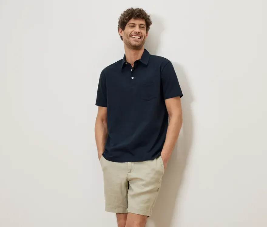 Jersey-Poloshirt, navy
