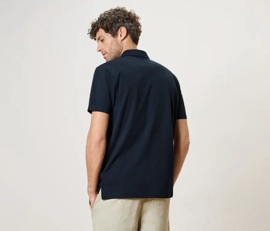 Jersey-Poloshirt, navy