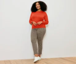 Joggpants mit Hahnentritt-Jacquard