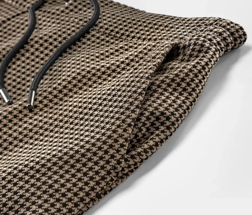 Joggpants mit Hahnentritt-Jacquard