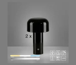 JUST LIGHT LED-Akku-Tischleuchte »Agnes«, 2er-Set, schwarz
