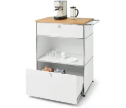 Kaffee-Kommode Metall »CN3« mit 2 Schubladen, weiß