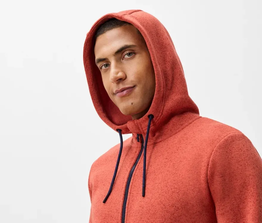 Kapuzen-Strickfleece-Jacke