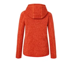 Kapuzen-Strickfleecejacke, orange meliert