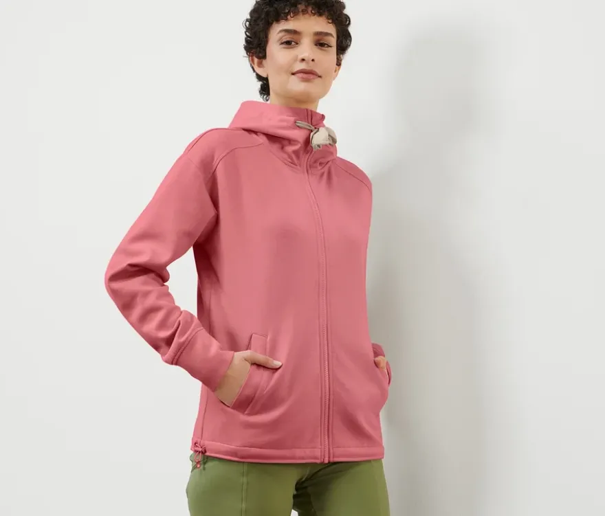 Kapuzen-Sweatjacke, rosé