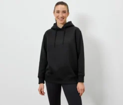Kapuzen-Sweatpullover, schwarz
